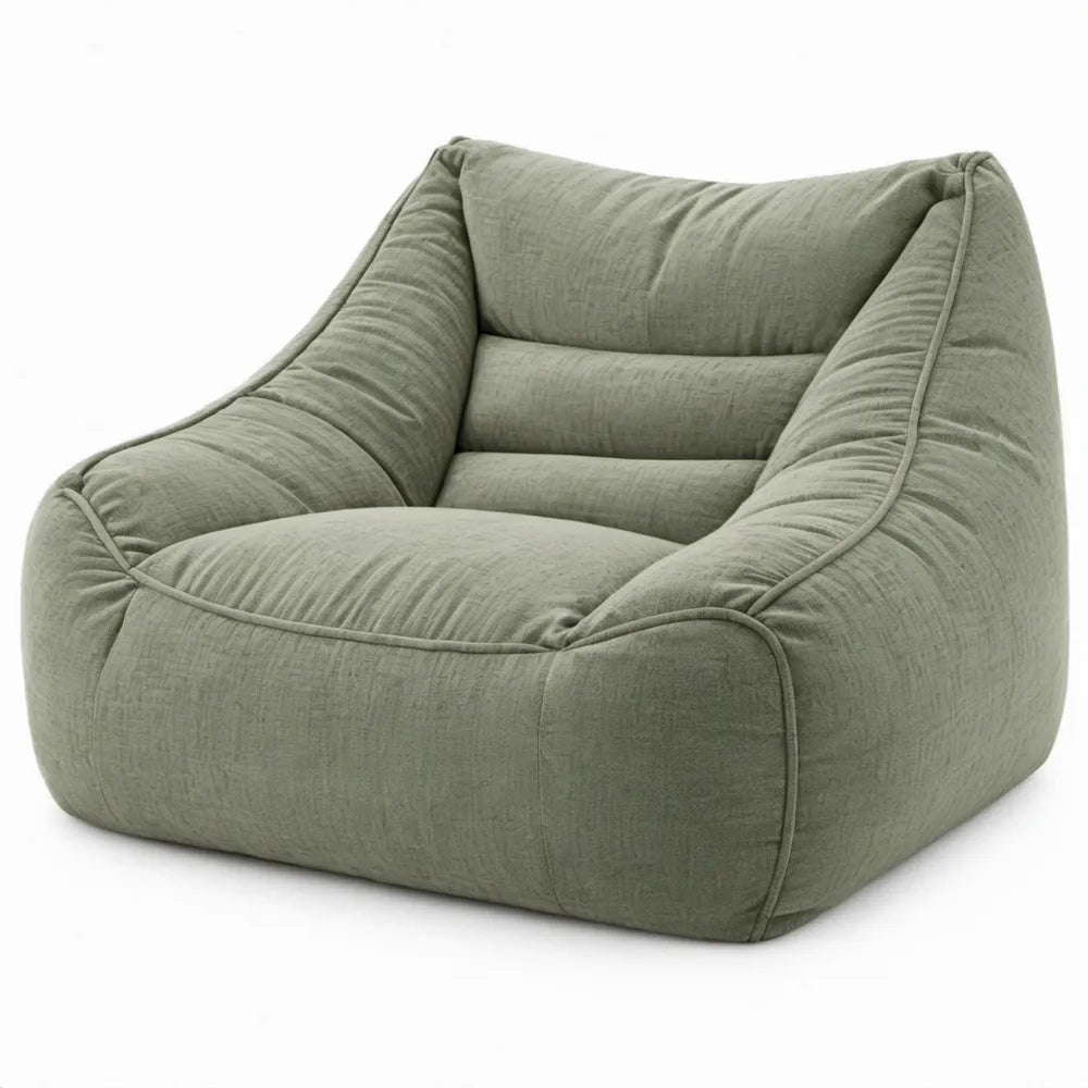 Zitzakstoel met armleuningen 90 x 90 x 70 cm olijfgroen polyester
